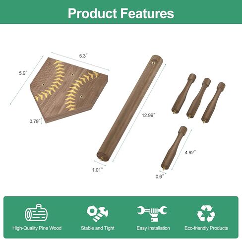 Upgrade Wooden Baseball or Softball Drip Necklace Organizer Ring Holder Display,Sports Championship Ring Display Holder,Baseball Softball Drip Necklace Holder Jewelry Organizer Display Gift in Saudi Arabia