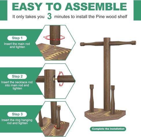 Upgrade Wooden Baseball or Softball Drip Necklace Organizer Ring Holder Display,Sports Championship Ring Display Holder,Baseball Softball Drip Necklace Holder Jewelry Organizer Display Gift in Saudi Arabia