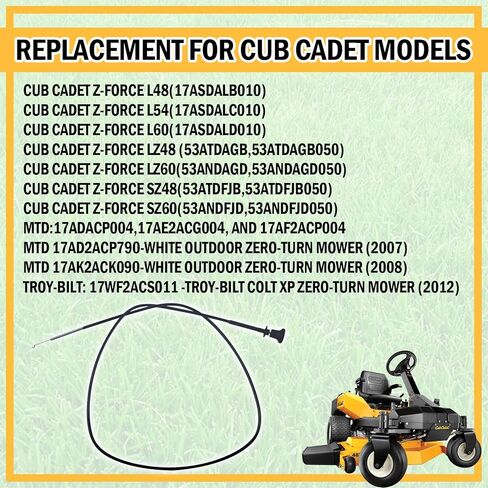 946-04214 746-04214 61 بوصة استبدال كابل الاختناق لشبل كاديت Z Force RZT SZ 48 50 54 60 S L LZ LE KH FAB يستبدل 946-04214 in Kuwait