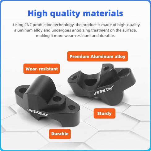 Handlebar Risers for CFMOTO ibex 450 800 (2023-2025), 35mm Height Bar Rise Motorcycle Riser Mount For 450MT 800MT 7/8 Inch Handlebar, Black CNC Aluminum in Saudi Arabia