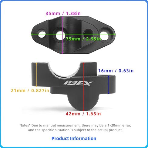 Handlebar Risers for CFMOTO ibex 450 800 (2023-2025), 35mm Height Bar Rise Motorcycle Riser Mount For 450MT 800MT 7/8 Inch Handlebar, Black CNC Aluminum in Saudi Arabia