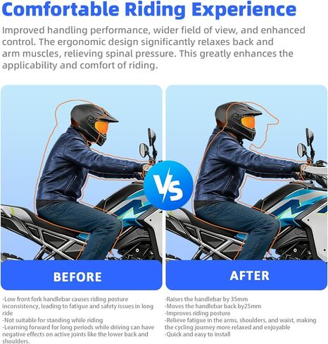 Handlebar Risers for CFMOTO ibex 450 800 (2023-2025), 35mm Height Bar Rise Motorcycle Riser Mount For 450MT 800MT 7/8 Inch Handlebar, Black CNC Aluminum in Saudi Arabia