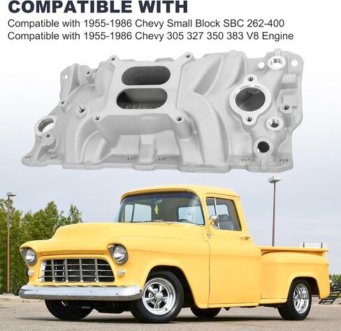 2701 Engine Dual Plane Intake Manifold Compatible with 1955-1986 Chevy 305 327 350 383 Small Block V8 Engine in Saudi Arabia