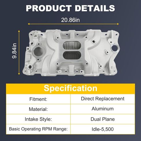 2701 Engine Dual Plane Intake Manifold Compatible with 1955-1986 Chevy 305 327 350 383 Small Block V8 Engine in Saudi Arabia