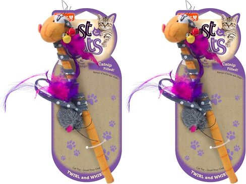 Hartz Just For Cats Twirl and Whirl Interactive Cat Toy Wand, All Breed Sizes in Kuwait