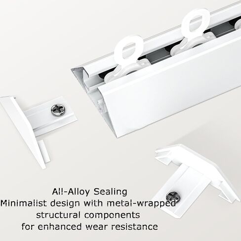 مسارات ستائر شديدة التحمل للسقف أو الحائط، 1.2 متر/3.9 قدم - قضبان ستائر متينة وأنيقة، حل مثالي لتقسيم الغرفة لغرفة المعيشة وغرفة النوم in Kuwait