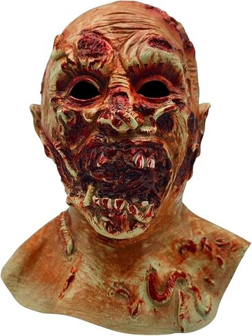 قناع رأس وحش زومبي بيو مونستر المخيف مع أسنان حادة، قناع الهالوين للكبار للرعب المسكون بالمنزل والحفلات التنكرية in Kuwait