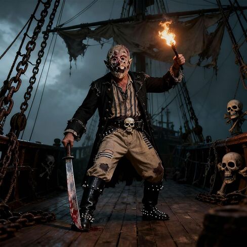 قناع رأس وحش زومبي بيو مونستر المخيف مع أسنان حادة، قناع الهالوين للكبار للرعب المسكون بالمنزل والحفلات التنكرية in Kuwait