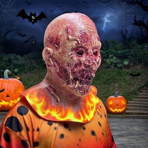 قناع رأس وحش زومبي بيو مونستر المخيف مع أسنان حادة، قناع الهالوين للكبار للرعب المسكون بالمنزل والحفلات التنكرية in Kuwait