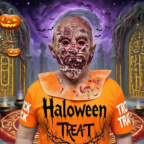 قناع رأس وحش زومبي بيو مونستر المخيف مع أسنان حادة، قناع الهالوين للكبار للرعب المسكون بالمنزل والحفلات التنكرية in Kuwait