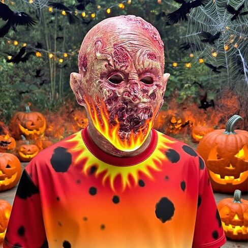 قناع رأس وحش زومبي بيو مونستر المخيف مع أسنان حادة، قناع الهالوين للكبار للرعب المسكون بالمنزل والحفلات التنكرية in Kuwait