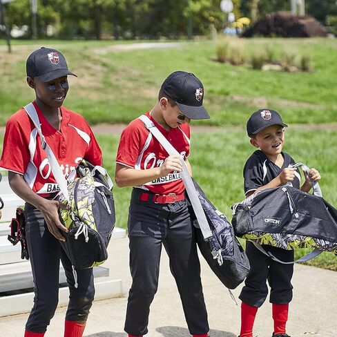 حقيبة الخفافيش الشبابية - حقيبة بيسبول ديفيد أورتيز، كرة تي، حقيبة معدات الكرة اللينة للشباب والأطفال تتضمن حجرة ذات فتحات تهوية، وخطاف سياج على شكل حرف J، وحزام كتف قابل للتعديل in Kuwait
