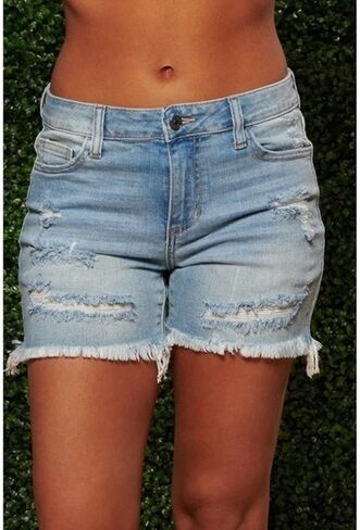 Women's High Waisted Denim Shorts, Slimming A-Line Stretchy Jean Shorts in Saudi Arabia