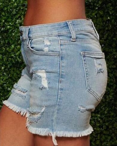 Women's High Waisted Denim Shorts, Slimming A-Line Stretchy Jean Shorts in Saudi Arabia