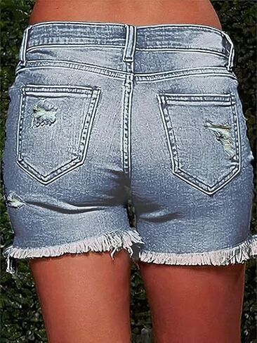 Women's High Waisted Denim Shorts, Slimming A-Line Stretchy Jean Shorts in Saudi Arabia