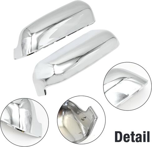 Chrome Towing Top and Side Clip-On Mirror Covers, ABS Tow Mirror Caps, Driver Side Door Mirror Housing Lower and Upper Cover Replacement for Chevy Silverado 2020-2024 in Saudi Arabia