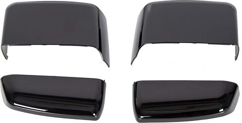 ECOTRIC Pair Tow Mirror Caps Cover Compatible with 1988-2019 Chevy Silverado GMC Sierra Truck Pickup Replacement for 23444125, 23444126, 23444119, 23444120 Glossy Black in Saudi Arabia