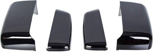 ECOTRIC Pair Tow Mirror Caps Cover Compatible with 1988-2019 Chevy Silverado GMC Sierra Truck Pickup Replacement for 23444125, 23444126, 23444119, 23444120 Glossy Black in Saudi Arabia