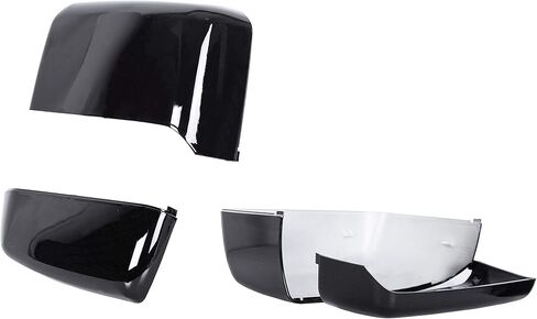 ECOTRIC Pair Tow Mirror Caps Cover Compatible with 1988-2019 Chevy Silverado GMC Sierra Truck Pickup Replacement for 23444125, 23444126, 23444119, 23444120 Glossy Black in Saudi Arabia
