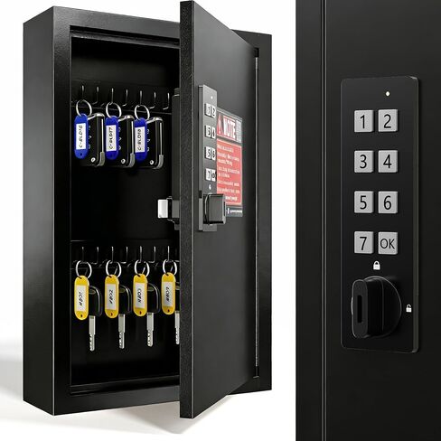Combination Key Lock Box - 40 Pcs Keys, Key Holder Wall Mount with Label Tags for Home, Office, Garage, Apartment, Hospital, Government, School, 2.52" D x 8.03" W x 12.2" H in Saudi Arabia