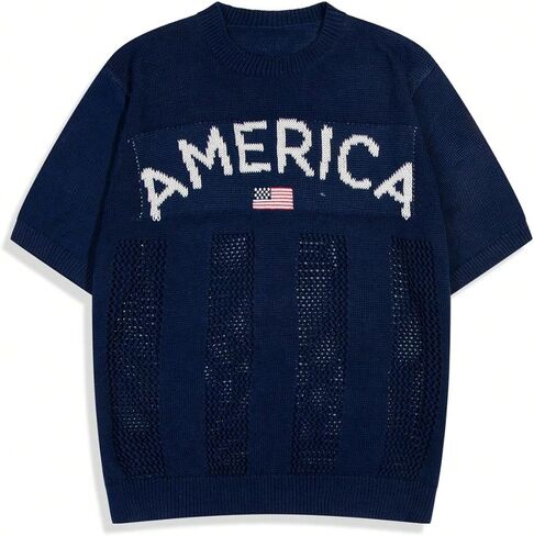 Mens Knit Pullover Polo Shirt Short Sleeve Loose high Street Stripe Polo Shirt Casual Summer Golf Shirts in Saudi Arabia