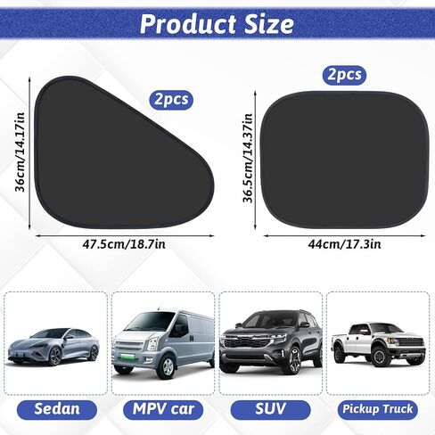 4PCS Car Window Shade Car Side Window Covers Automobile Sunshade Front and Rear Windows Sunshades in Saudi Arabia