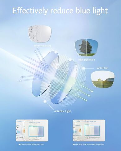 نظارات ANRRI لحجب الضوء الأزرق، نظارات كمبيوتر بإطار شبه بدون إطار وفلتر للأشعة الزرقاء in Kuwait