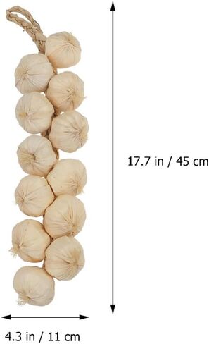 VICASKY 3pcs Strings Artificial Garlic Farmhouse Decorations Vegetables Decor Home Decorative Garlic Trenzas De Ajos Kids Lifelike Garlic Ornament Onions Fake Garlic Braid White DEA Foam in Saudi Arabia