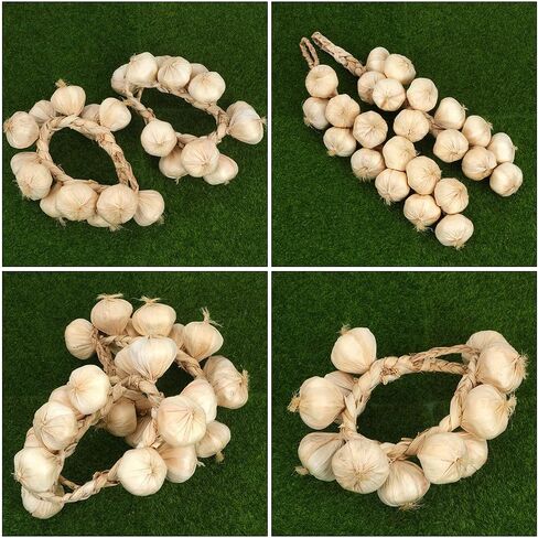 VICASKY 3pcs Strings Artificial Garlic Farmhouse Decorations Vegetables Decor Home Decorative Garlic Trenzas De Ajos Kids Lifelike Garlic Ornament Onions Fake Garlic Braid White DEA Foam in Saudi Arabia
