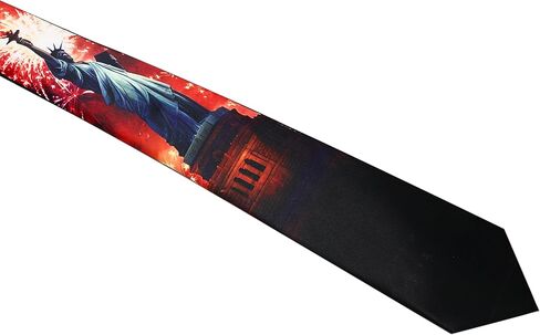 ASVP Shop Statue of Liberty Fireworks Neck Tie – Patriotic Men's Novelty Necktie with USA Independence Day Design – Liberty Enlightening the World Tie for Holidays & Events in Saudi Arabia
