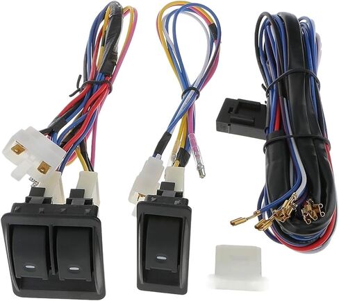12V Universal Car Electric Power Window Switch Kit With Wiring Harness Holder in Kuwait