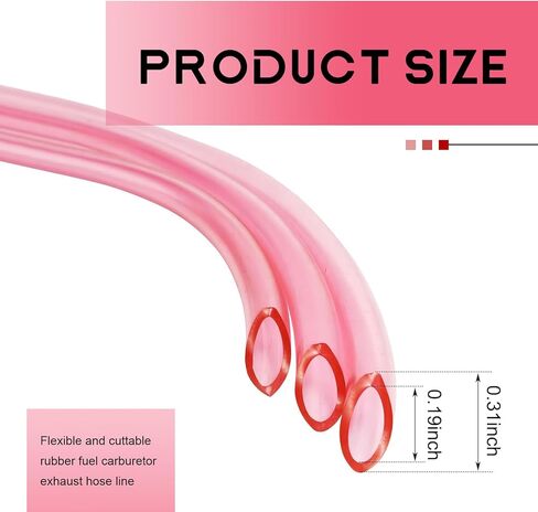 Fuel Vent Line, 9.8 Feet Flexible Cuttable Rubber Flexible Fuel Vent Hose, Leak-proof Petrol Gas Oil Tube Pipe Replacement, for Most Motorcycle, Ditdirt Bicycle, ATVs (Pink) in Saudi Arabia