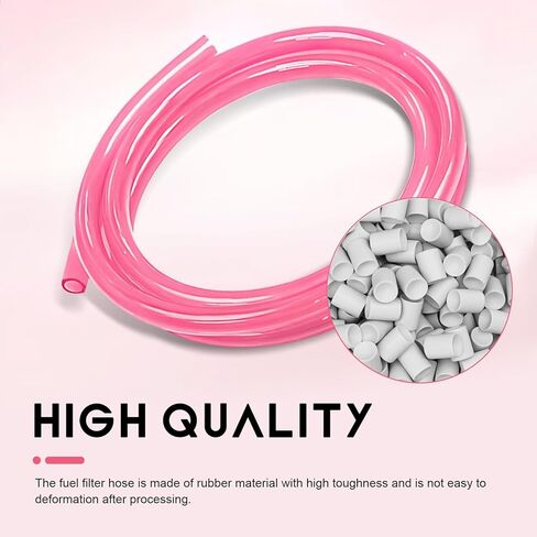 Fuel Vent Line, 9.8 Feet Flexible Cuttable Rubber Flexible Fuel Vent Hose, Leak-proof Petrol Gas Oil Tube Pipe Replacement, for Most Motorcycle, Ditdirt Bicycle, ATVs (Pink) in Saudi Arabia