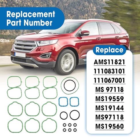 Lower and Upper Intake Manifold Gasket Set Replace MS 97118 MS19560 MS19144 AMS11821 Fit for Ford Edge Flex Fusion Taurus Lincoln MKS MKT MKX MKZ Mazda 6 CX-9 Mercury Sable 3.5L 3.7L 2007-2015 in Saudi Arabia