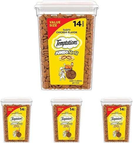 TEMPTATIONS Jumbo Stuff Crunchy and Soft Cat Treats Tasty Chicken Flavor, 5.3 oz (Pack of 10) in Saudi Arabia