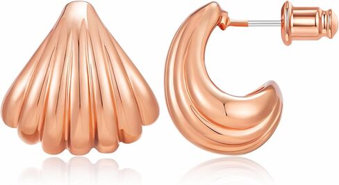 Shell Earrings for Women in Chunky Hoop & Teardrop Styles Boho Beach Statement Jewelry Available in Gold Silver & Rose Gold in Saudi Arabia