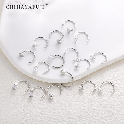 14K Gold Huggie Half Hoop Earrings,Cartilage Helix Open,Backless Earrings for Women,9 Pairs Hypoallergenic 316L Stainless Steel Jewelry Set,Trending Valentine's Day Gifts in Saudi Arabia