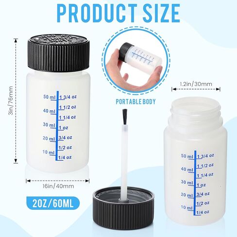 Mumufy 120 Pcs Touch up Paint Bottles with Brush and Lid Empty Touch up Bottle with Mixing Balls 2 oz Fluid Capacity Leftover Paint Container for Car Scratches Repair (Black,Blue) in Saudi Arabia