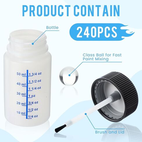 Mumufy 120 Pcs Touch up Paint Bottles with Brush and Lid Empty Touch up Bottle with Mixing Balls 2 oz Fluid Capacity Leftover Paint Container for Car Scratches Repair (Black,Blue) in Saudi Arabia