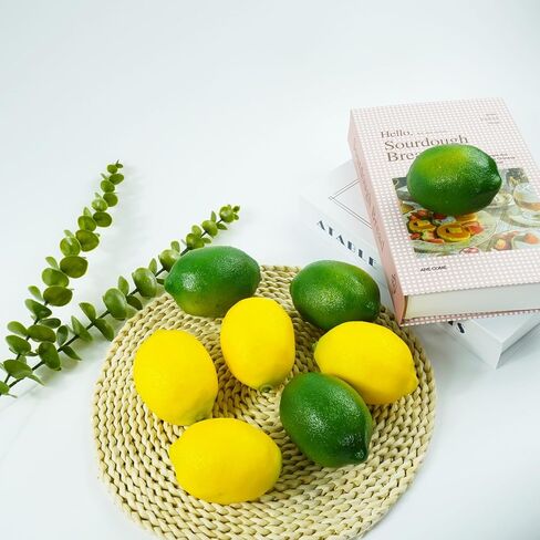 9Pcs Artificial Yellow Lemon,2.8x3.5 Inch Fake Lemons Faux Fruit Lemons for Wedding Party Decor Fruit Bowl Vase Fillers Photography Props Kitchen Table Interior Decoration in Saudi Arabia