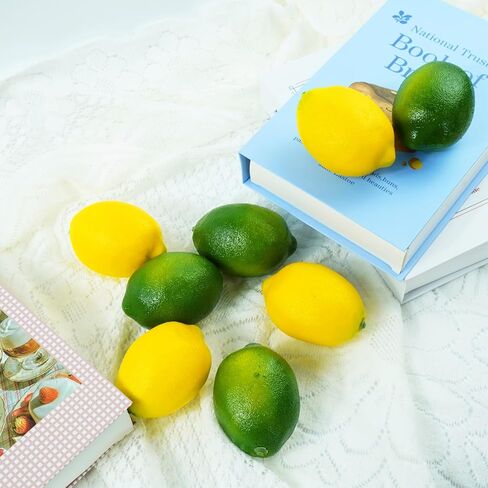 9Pcs Artificial Yellow Lemon,2.8x3.5 Inch Fake Lemons Faux Fruit Lemons for Wedding Party Decor Fruit Bowl Vase Fillers Photography Props Kitchen Table Interior Decoration in Saudi Arabia