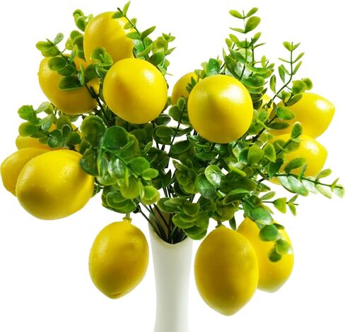 9Pcs Artificial Yellow Lemon,2.8x3.5 Inch Fake Lemons Faux Fruit Lemons for Wedding Party Decor Fruit Bowl Vase Fillers Photography Props Kitchen Table Interior Decoration in Saudi Arabia