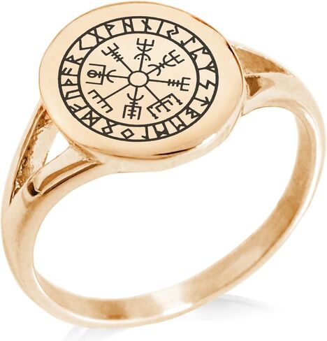 الفولاذ المقاوم للصدأ الأيسلندية Vegvisir فايكنغ رون رمز الحد الأدنى البيضاوي أعلى مصقول بيان الدائري in Saudi Arabia