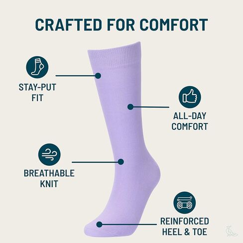 جوارب No Cold Feet للرجال باللون الأرجواني - جوارب كلاسيكية ناعمة على شكل طاقم، راحة طوال اليوم للعمل أو العمل أو حفلات الزفاف in Kuwait