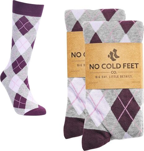 جوارب No Cold Feet للرجال باللون الأرجواني - جوارب كلاسيكية ناعمة على شكل طاقم، راحة طوال اليوم للعمل أو العمل أو حفلات الزفاف in Kuwait