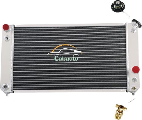Aluminum Radiator For 1996-2005 04 Chevy Blazer S10 Pickup Truck GMC Sonoma Jimmy Isuzu Hombre Oldsmobile Bravada SS ZR2 Swap V8 V6 1997 1999 2002, 3 Row Radiator with Shroud Fan+Relay Kit in Saudi Arabia