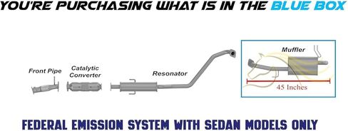 Exhaust Rear Muffler Compatible for 2010-2013 Kia Forte 2.0L | Stainless Steel | Northeastern Exhaust | Free Gasket Included | Automotive Replacement Part | Direct Fit in Saudi Arabia