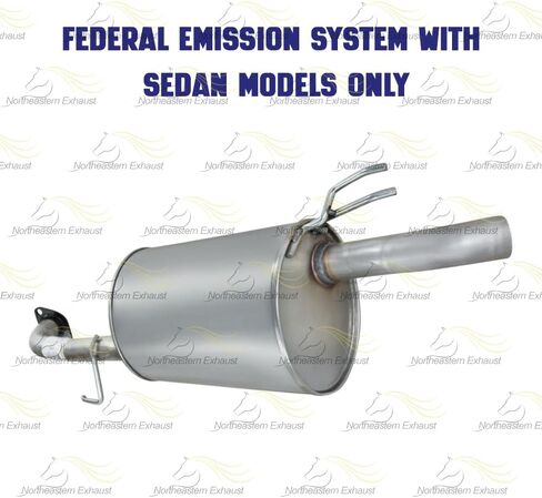 Exhaust Rear Muffler Compatible for 2010-2013 Kia Forte 2.0L | Stainless Steel | Northeastern Exhaust | Free Gasket Included | Automotive Replacement Part | Direct Fit in Saudi Arabia