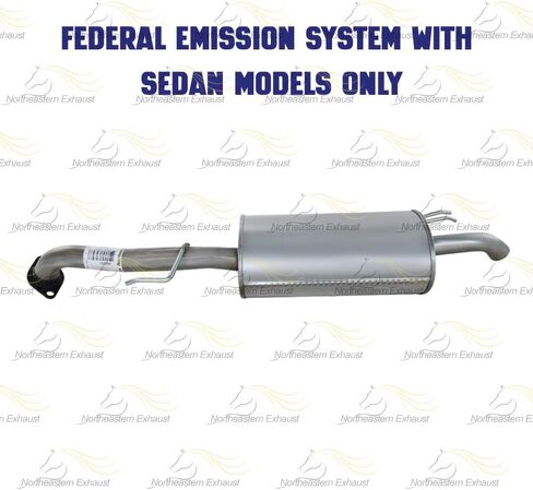 Exhaust Rear Muffler Compatible for 2010-2013 Kia Forte 2.0L | Stainless Steel | Northeastern Exhaust | Free Gasket Included | Automotive Replacement Part | Direct Fit in Saudi Arabia