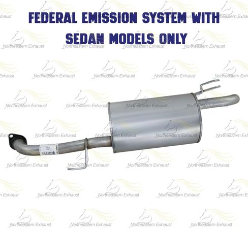 Exhaust Rear Muffler Compatible for 2010-2013 Kia Forte 2.0L | Stainless Steel | Northeastern Exhaust | Free Gasket Included | Automotive Replacement Part | Direct Fit in Saudi Arabia